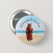 Cadeau voor wilde zwemmer open water zwemmen ronde button 5,7 cm (Voorkant /achterkant)
