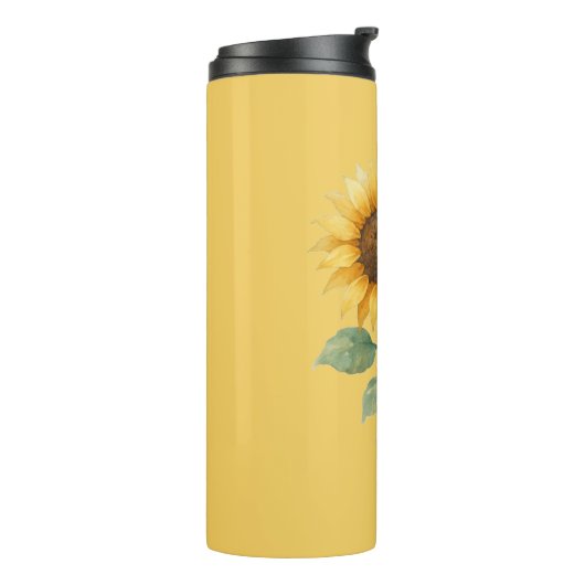 Cadeau voor zonnebloem liefhebbers thermosbeker (Gedraaid links)