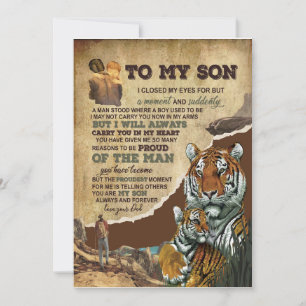 Cadeau voor zoon   Brief aan mijn zoon liefs van v Kaart