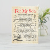Cadeau voor zoon | Voor mijn zoon bedankt voor het Kaart (Staand voorkant)
