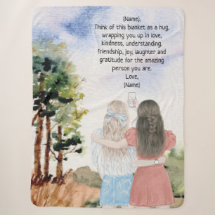 Cadeau voor zus of vrienden Waterverf Landschap Sherpa Deken