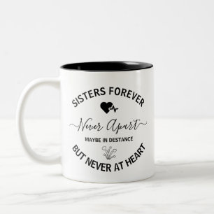 Cadeau voor zus op lange afstand Cadeau voor zus Tweekleurige Koffiemok