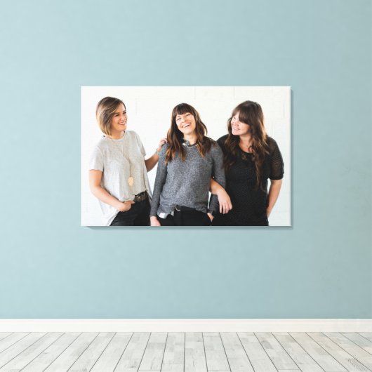 Cadeau voor zusjes - volledige foto-toetsen canvas afdruk (Insitu (Houten vloer))