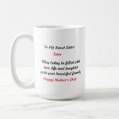 Cadeau voor zuster - persoonlijke Moederdag Koffiemok (Links)