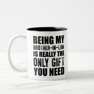 Cadeau voor zwager met Kerstmis Tweekleurige Koffiemok