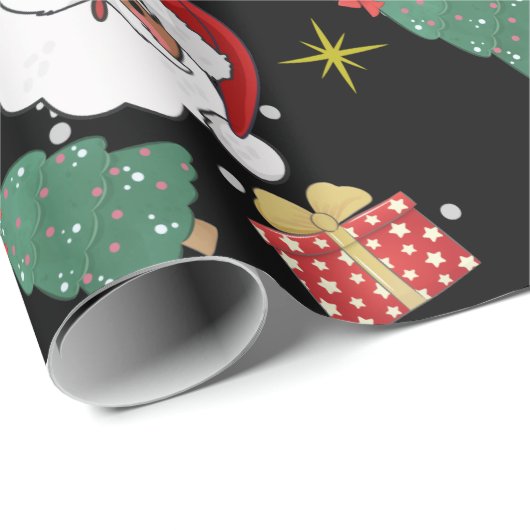 cadeau voor zwarte kerstman en kerstboom cadeaupapier (Rol Hoek)