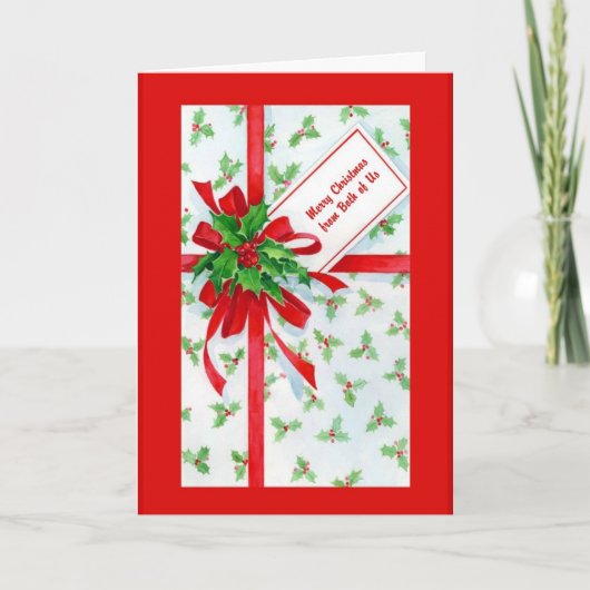 Cadeau Vrolijk Kerstfeest van ons beiden Feestdagen Kaart (Voorkant)