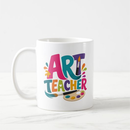 Cadeau waardering kunstdocent koffiemok (Links)