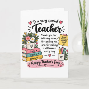Cadeau waardering leraar Gelukkige Dag van de Le Kaart