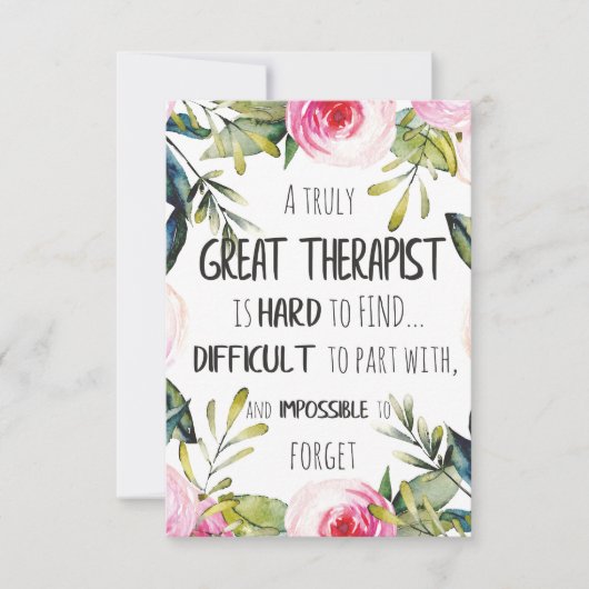 Cadeau waardering therapeut Bedankt Citaat (Voorkant)
