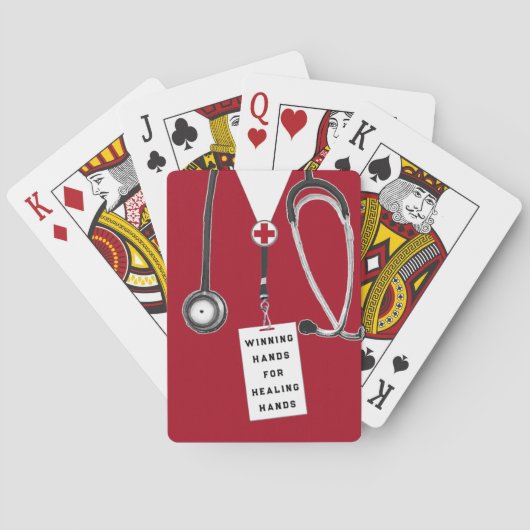Cadeau waardering verpleegster pokerkaarten (Achterkant)