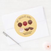 Cadeau warme chocoladebom met familienaam ronde sticker (Envelop)