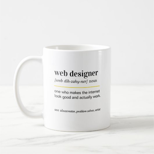 Cadeau Web Designer Definitie Koffiemok (Links)