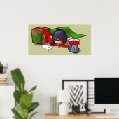 Cadeau-Wrapping Penguin Poster (Thuiskantoor)