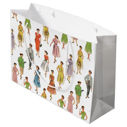 Cadeau-zak (retro-50) groot cadeauzakje (Achterkant Gekanteld)
