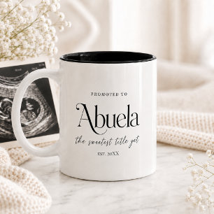 Cadeau zwangerschapsaankondiging voor Abuela Tweekleurige Koffiemok