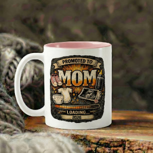 Cadeau zwangerschapsaankondiging voor mama tweekleurige koffiemok