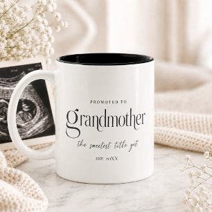 Cadeau zwangerschapsaankondiging voor oma tweekleurige koffiemok