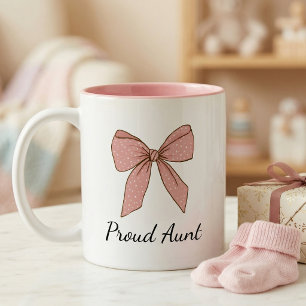 Cadeau zwangerschapsaankondiging voor tante trots  tweekleurige koffiemok