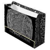 CADEAU _ ZWART_ZILVER GROOT CADEAUTAS (Voorkant Gekanteld)