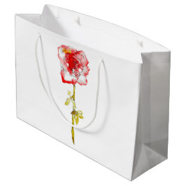 Cadeaubag Aquarel en Inkt Roos Groot Cadeauzakje