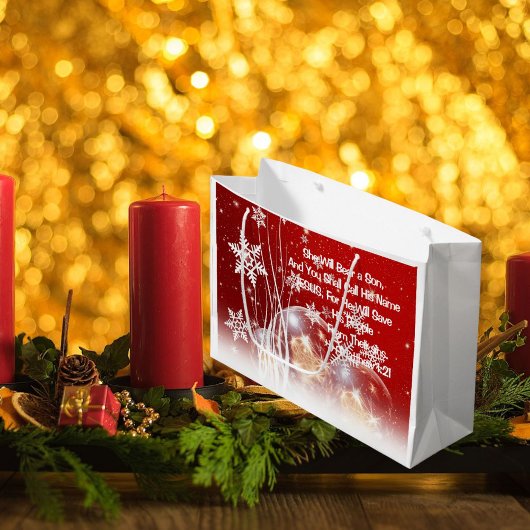 Cadeaubag Bijbeltekst Geboorte van Jezus Groot Cadeauzakje