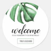 Cadeaubag Favor Labels voor Tropisch Zakelijk Even (Voorkant)