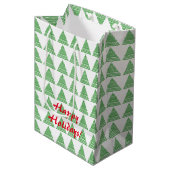 Cadeaubag - gestileerde kerstbomen medium cadeauzakje (Voorkant Gekanteld)
