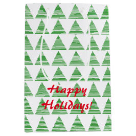 Cadeaubag - gestileerde kerstbomen medium cadeauzakje