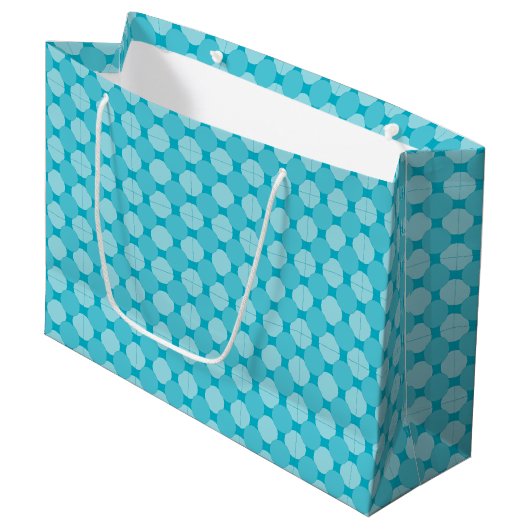 Cadeaubag (groot) - Overlappende cirkels in blauw Large Cadeautasje (Voorkant Gekanteld)