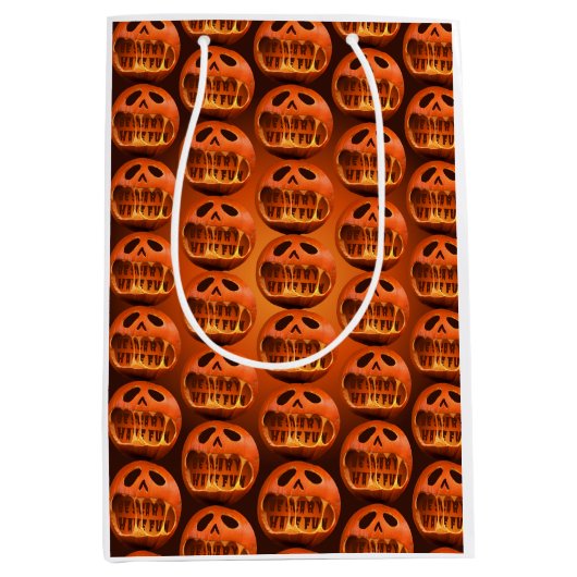 Cadeaubag Halloween enge pompoen Medium Cadeauzakje (Voorkant)