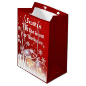 Cadeaubag Jezus is de reden Kerstmis Medium Cadeauzakje (Voorkant Gekanteld)