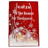 Cadeaubag Jezus is de reden Kerstmis Medium Cadeauzakje (Voorkant)