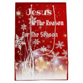 Cadeaubag Jezus is de reden Kerstmis Medium Cadeauzakje (Achterkant)