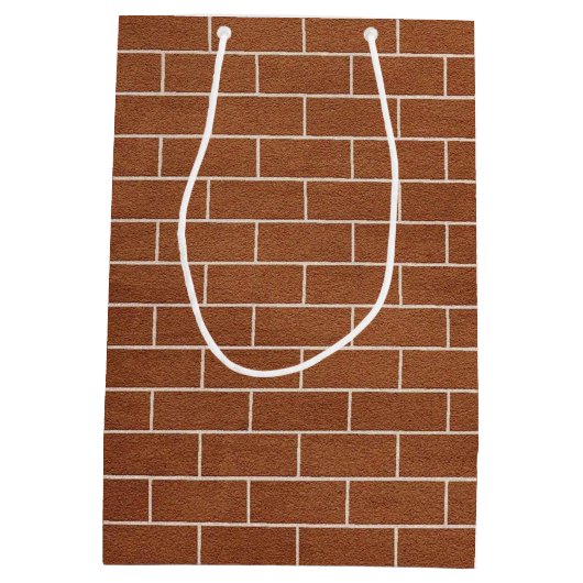 Cadeaubag met bakstenen muurontwerp medium cadeauzakje (Achterkant)