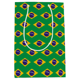 Cadeaubag met Braziliaanse vlag Medium Cadeauzakje