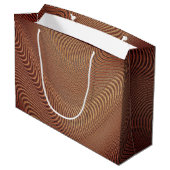 Cadeaubag met bruin kunstontwerp groot cadeauzakje (Achterkant Gekanteld)