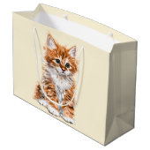 Cadeaubag met Cute Cat Groot Cadeauzakje (Achterkant Gekanteld)
