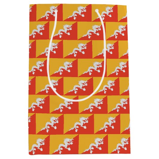 Cadeaubag met de vlag van Bhutan Medium Cadeauzakje (Voorkant)
