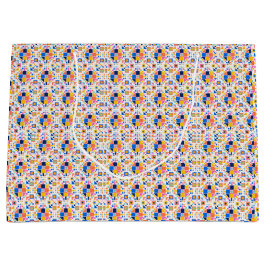 Cadeaubag met een kleurrijk geometrisch patroon  groot cadeauzakje