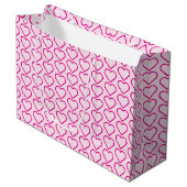 Cadeaubag met harten groot cadeauzakje (Voorkant Gekanteld)