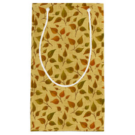 Cadeaubag Met Herfstbladeren Klein Cadeauzakje
