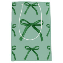 Cadeaubag met leuk elegant groen strikpatroon