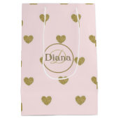 Cadeaubag met monogram en naam medium cadeauzakje (Achterkant)
