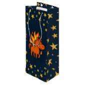 Cadeaubag met rode paard wijn cadeautas (Achterkant Gekanteld)