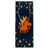 Cadeaubag met rode paard wijn cadeautas (Achterkant)