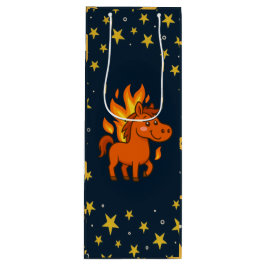 Cadeaubag met rode paard wijn cadeautas