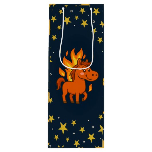 Cadeaubag met rode paard wijn cadeautas (Voorkant)
