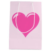 Cadeaubag met roze hart medium cadeauzakje (Achterkant)