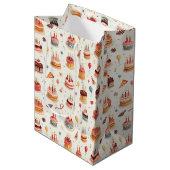 Cadeaubag met verjaardagstaarten medium cadeauzakje (Voorkant Gekanteld)